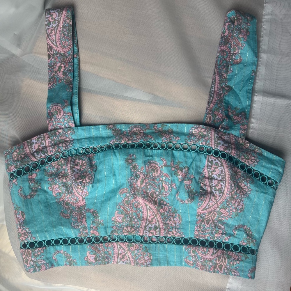 Zimmermann Realm Paisley Square Crop Top - Picture 4 of 7